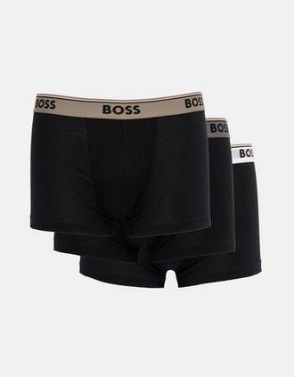 HUGO BOSS Mens BOSS Orange Power 3-Pack Mens Trunks - Open Blue 461 - Black - Size: 33/32/32