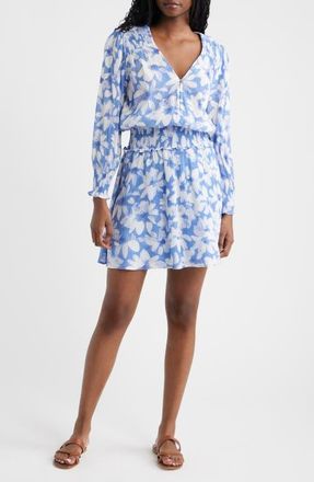Rails Zana Floral Smocked Long Sleeve Dress in Blue Amaranth at Nordstrom, Size Xx-Large