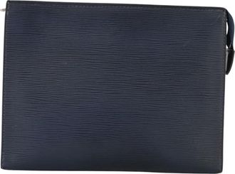 Louis Vuitton Trousse De Toilette Navy Leather Clutch Bag (Pre-Owned)