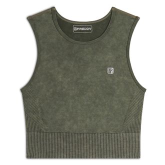 Freddy Top corto senza maniche in tessuto seamless ice wash