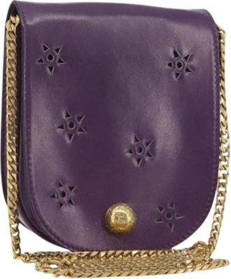 Celine Pre-owned Vintage Schoudertas - Dames - Vintage Schoudertas - Paars - ONE Size - Leer - Vintage