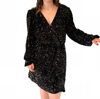 Dear John Denim The Sloane Sequin Dress In Black