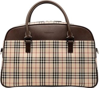 Burberry 2000-2017 House Check Canvas boston bag - Marrone