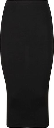 Wolford Seamless Black Wool Midi Skirt with Fitted Silhouette