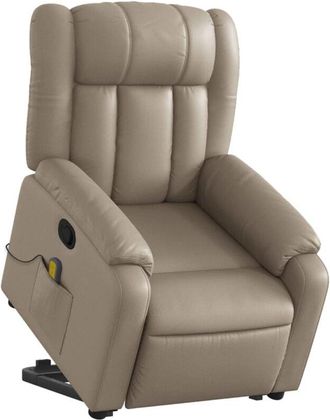 vidaXL Vidaxl - Sill&oacute;n Reclinable Masaje Pie Cuero Artificial Color Capuchino