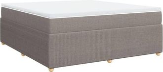 vidaXL Cama Box Spring Con Colch&oacute;n Tela Gris Taupe 180x200 Cm Vidaxl