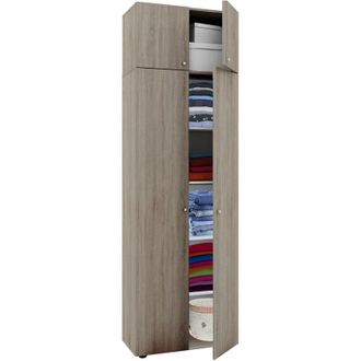 VCM Armario De Madera Armario Con 6 Compartimentos Y Puertas Giratorias Ampliable Dimensiones Aprox. 70 X Al. 218 X T. 40 Cm - Vandol (sonoma Roble (s&auml;ger