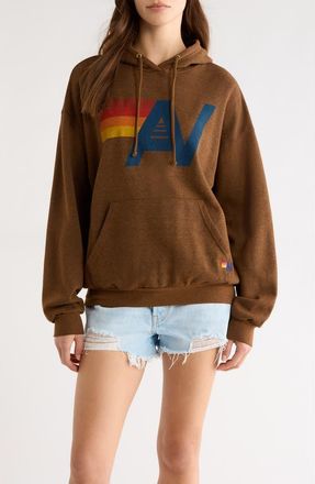 Aviator Nation Logo Hoodie in Chocolate at Nordstrom, Size Medium