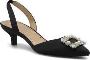Adrienne Vittadini Suza Embellished Slingback Pump in Black-St at Nordstrom Rack, Size 6.5