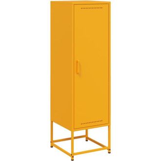 vidaXL Highboard Mustard Yellow 36x39x123 cm Steel Vidaxl
