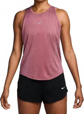 Nike Swift Aero Fit Running Tank Top In Pink Smoke/pink Rise/reflective Silver