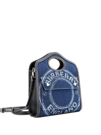 Burberry Logo Pocket Denim Mini tote bag - Blauw