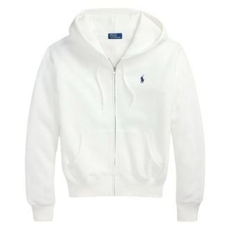 Polo Ralph Lauren Double-Knit Full-Zip Hoodie - Dames - Vesten met rits - Wit - XS - Katoen - Hoodies & sweatvesten