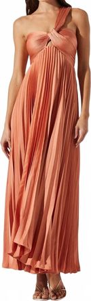 Astr Rasya Pleated Maxi Dress In Coral