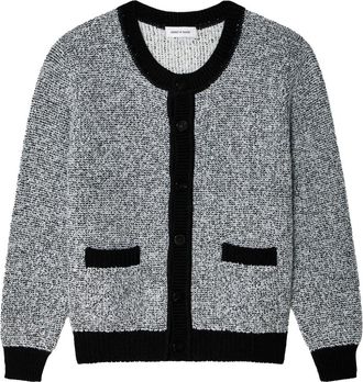 Ernest W. Baker contrast-trim bouclé cardigan - men - Virgin Wool - 46 - Silver