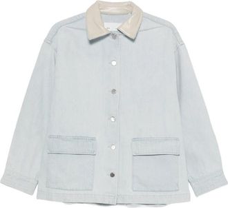 A Gold E Contrast-collar Denim Jacket