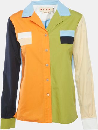 Marni Colorblocked Cotton Long Sleeve Shirt