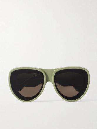 Loewe + Paulas Ibiza Occhiali Da Sole Oversize In Acetato Stile Aviator - Verde