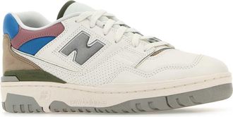 New Balance Mens Multicolor Leather 550 Sneakers Offwhibeiblu