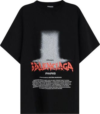 Balenciaga Tops, Heren, Zwart, L, Katoen, The Door Oversize T-shirt