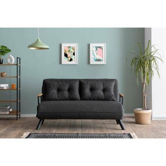 Dmora Sof&aacute; Cama 2 Plazas Merak, Sof&aacute; Transformable, Sof&aacute; Para Invitados, Sill&oacute;n Cama Con Almacenaje, 133x78 H78 Cm, Gris Ceniza - Dmora