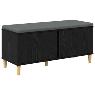vidaXL Banco De Entrada Con Coj&iacute;n Roble Negro 100 X 38 X 46 Cm Vidaxl