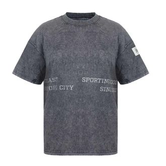 Everlast Heren NYC Logo Drop Shoulder Oversized T-Shirt (Gewassen Grijs)
