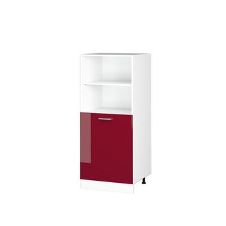 Vicco Mueble Despensa Universal R-line, Rojo Burdeos Alto Brillo, 60 Cm Con Estantes Abiertos Y Puerta, Vicco