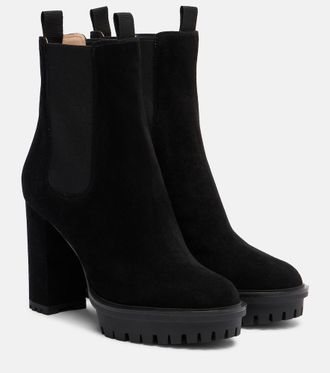 Gianvito Rossi Barry suede platform ankle boots