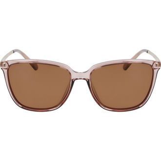 Cole Haan 57mm Polarized Square Sunglasses in Taupe Crystal at Nordstrom Rack