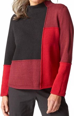 Habitat Yin Yang Funnel Neck Pullover In Ruby