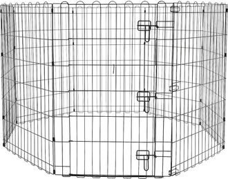 Trade Shop Trade Shop - Recinzione In Metallo Per Cani Pieghevole Per Esercizio 152,4 X 152,4 X 91,4 Cm