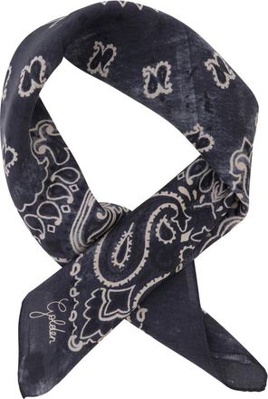 Golden Goose Womens Scarf Grey Silk With Paisley Print Scarfs