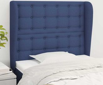 vidaXL Vidaxl Cabecero Con Orejas De Tela Azul 93x23x118/128 Cm