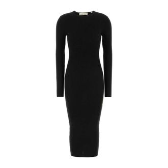 Fear of God Rib Long Sleeve Dress - Dames - Casual kleedjes - Zwart - XS - Leer - Kleedjes