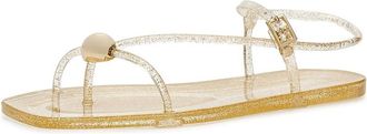 Loeffler Randall Dana Strappy Jelly Sandals Womens Sandals Champagne : 10 B - Medium, Synthetic