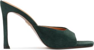 Kazar Su&egrave;de Muilezels met Hak - Dames - Muiltjes - Groen - 35 EU - Su&egrave;de - Schoenen
