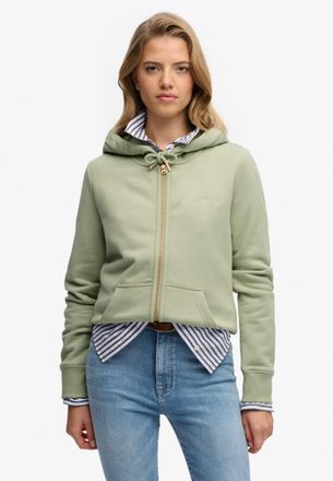 Superdry Kapuzensweatjacke SUPERDRY Essential Logo Ziphood Hb, Damen, Gr. XXL, dusty sage, Sweatware, Obermaterial: 70% Baumwolle, 30% Polyester, unifarben, no