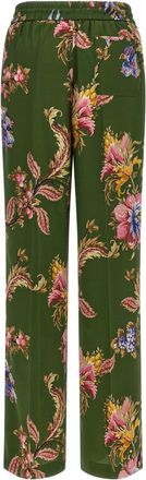 Etro Floral Print Trousers - Green