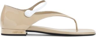 Miu Miu Womens Calf Leather Sandals - Nude - Size EU 36