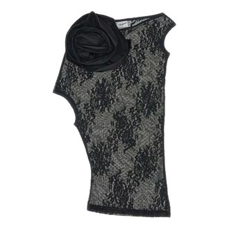 Vaquera Tops, Dames, Zwart, S, Mouwloze Top met Kant