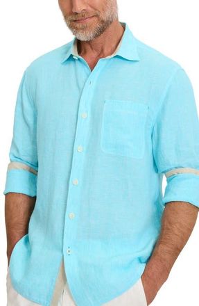 Tommy Bahama Paradise Breezer Linen Shirt in Blue Radiance at Nordstrom, Size Xx-Large