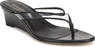 Veronica Beard Clea Wedge Flip Flop in Clear/Black at Nordstrom, Size 8.5