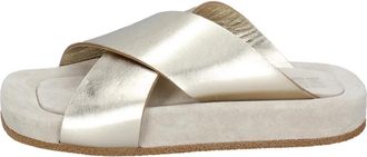 Moma Leren Slippers - Dames - Sandalen - Grijs - 37 EU - Leer - Schoenen