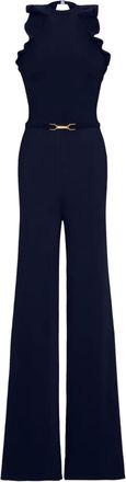 Ralph Lauren Collection ruffled belted jumpsuit - Blue