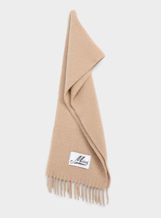 Marni Mens Signature label alpaca scarf