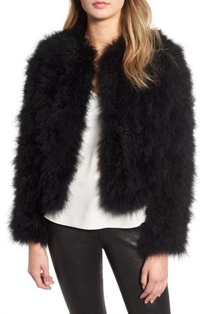 LaMarque Feather Topper Jacket in Black at Nordstrom, Size Xx-Small