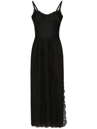 Dolce & Gabbana Abito in pizzo Chantilly - Nero