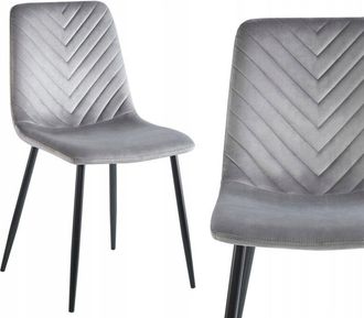 OEM Silla De Terciopelo Gris Para Oficina Sala Loft Estilo Patas Metal Furnitex