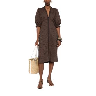 Twinset Midi Dresses, female, Brown, Size: L Twin-set Dresses
